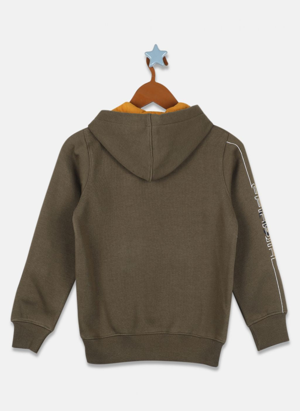 Boys Olive Printed Sweatshirt