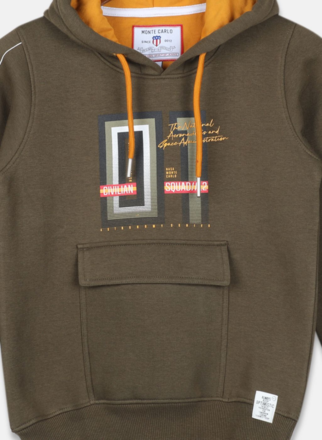 Boys Olive Printed Sweatshirt