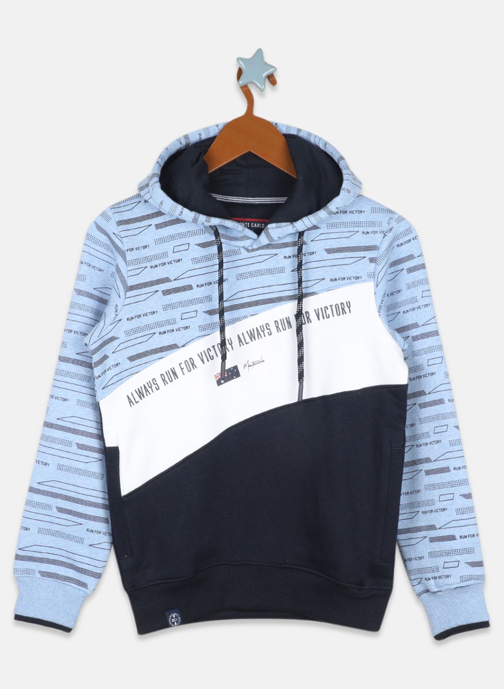 Boys Blue Printed Sweatshirt