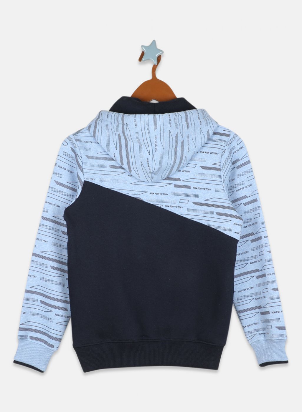 Boys Blue Printed Sweatshirt