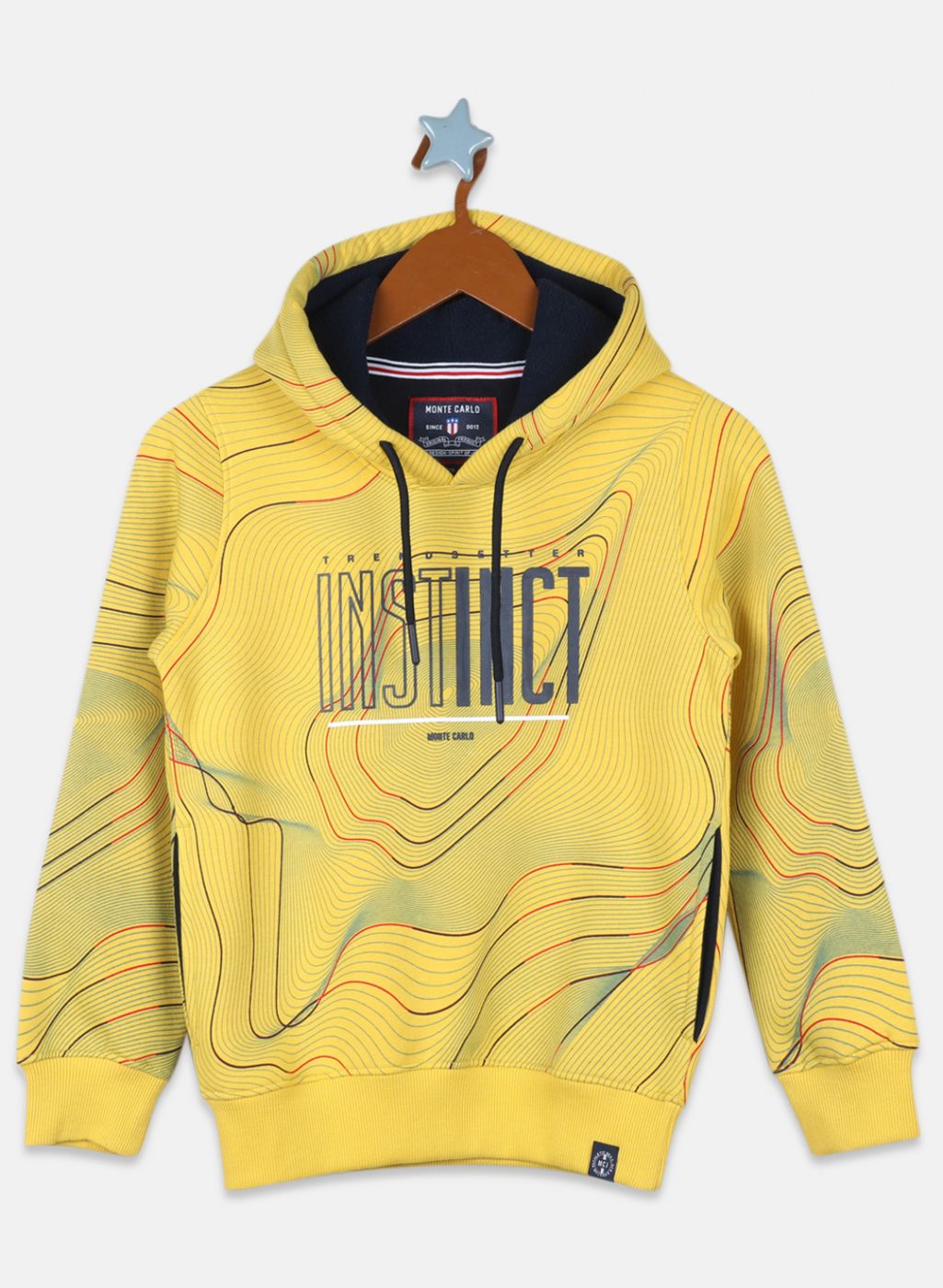 Boys Yellow Printed Sweatshirt