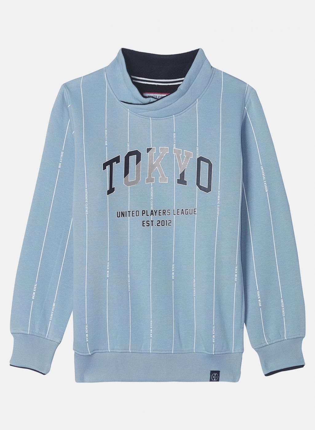 Boys Blue Printed Sweatshirt