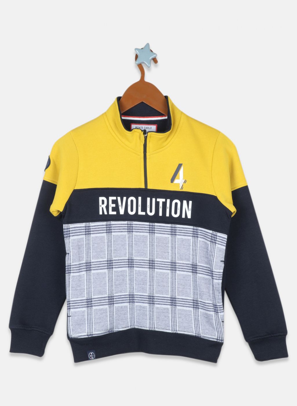 Boys Yellow Printed Sweatshirt