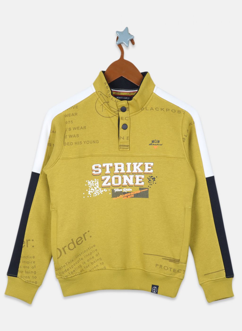 Boys Yellow Printed Sweatshirt