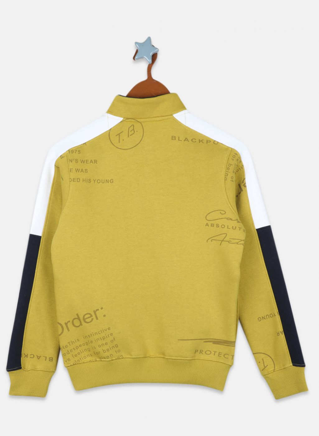 Boys Yellow Printed Sweatshirt