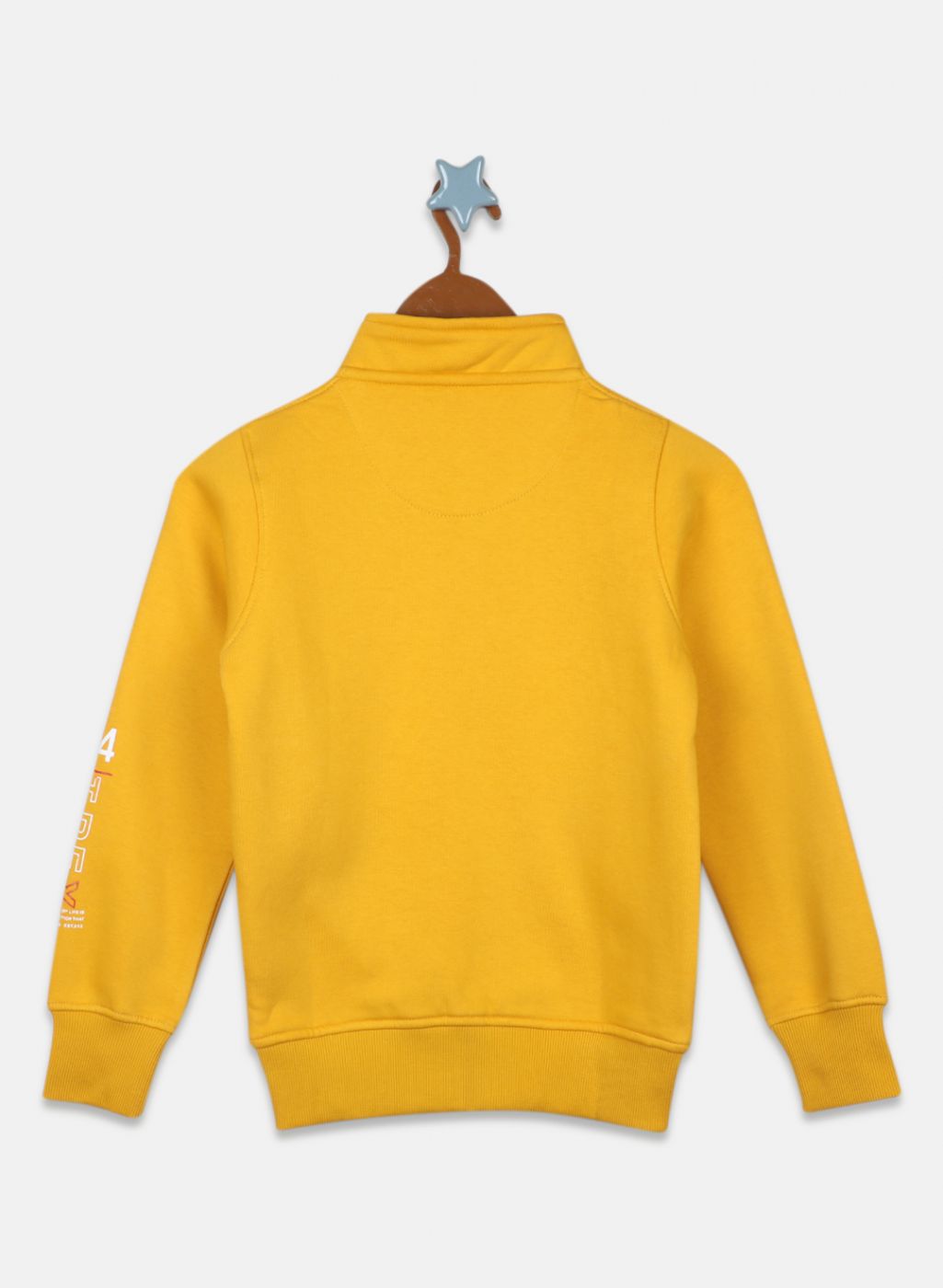 Boys Mustard Printed Sweatshirt