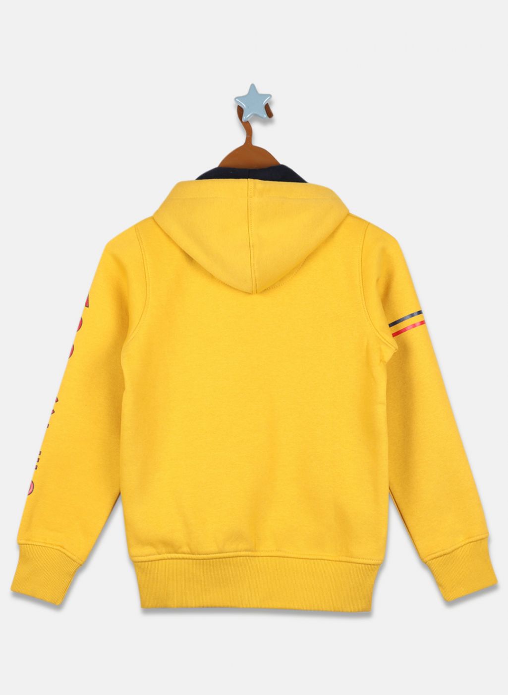 Boys Mustard Printed Sweatshirt