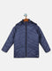 Girls NAvy Blue Solid Jacket