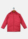 Girls Red Solid Jacket