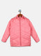 Girls Pink Solid Jacket