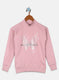 Girls Pink Printed Sweatshirt