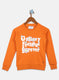 Girls Orange Printed Sweatshirt