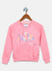 Girls Pink Printed Sweatshirt