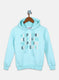 Girls Aqua Blue Printed Sweatshirt