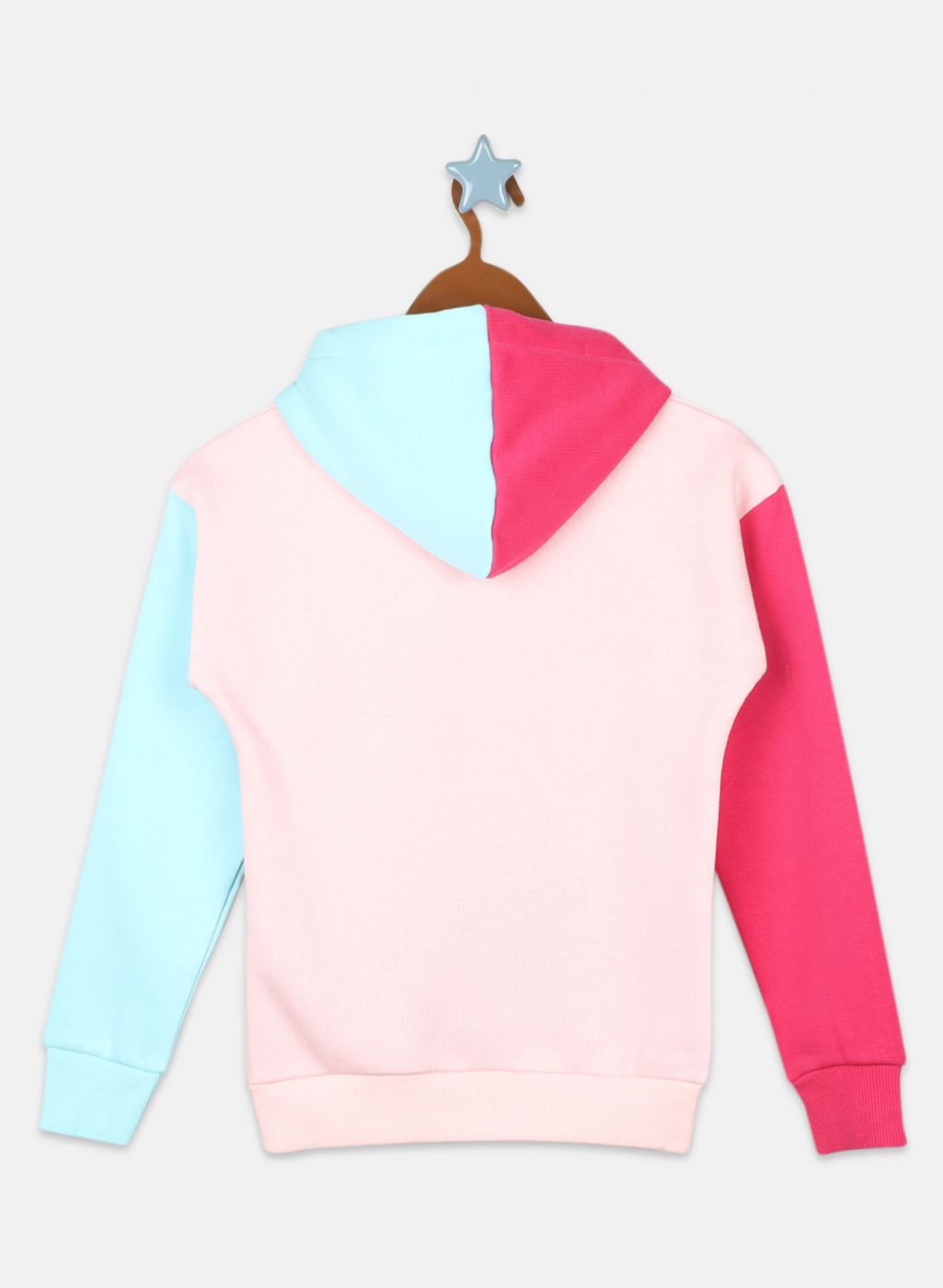 Girls Peach Printed Sweatshirt