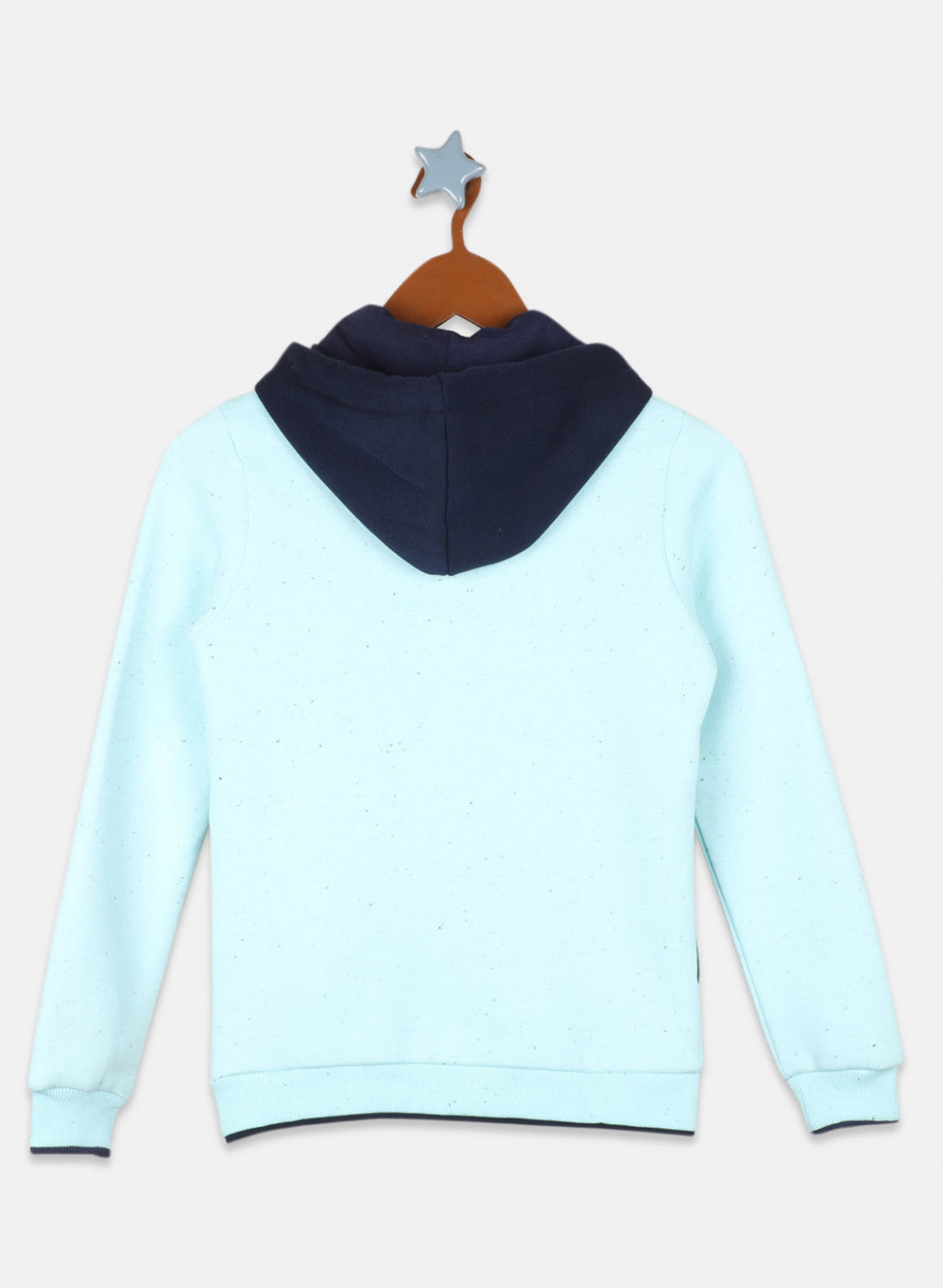 Girls Aqua Blue Printed Sweatshirt