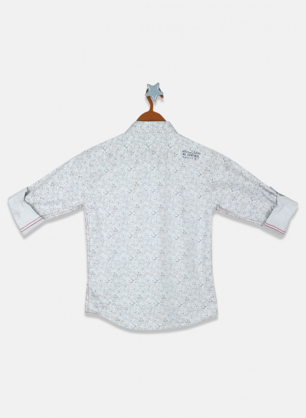 Boys Grey Printed Shirt