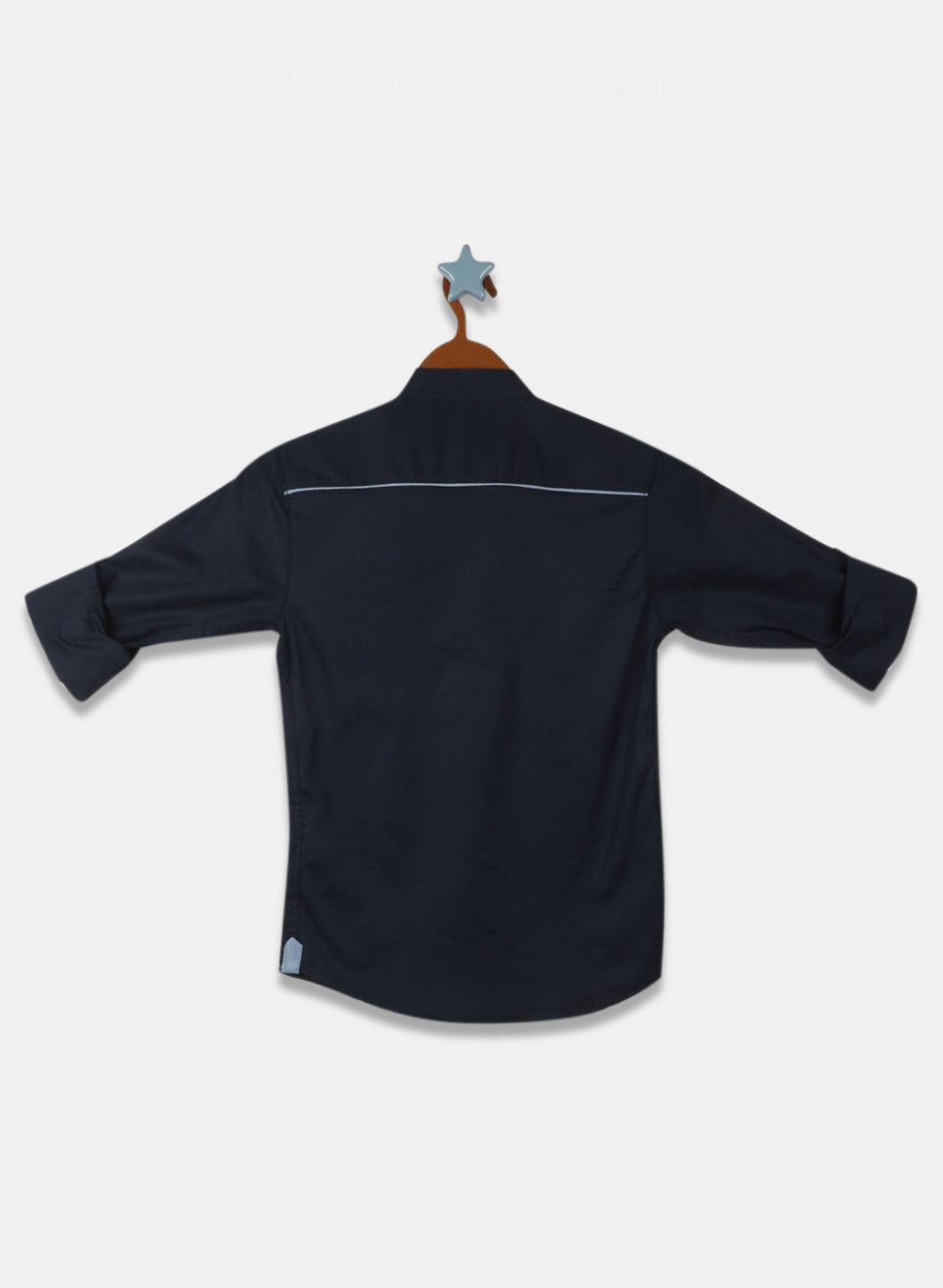 Boys Navy Blue Solid Shirt