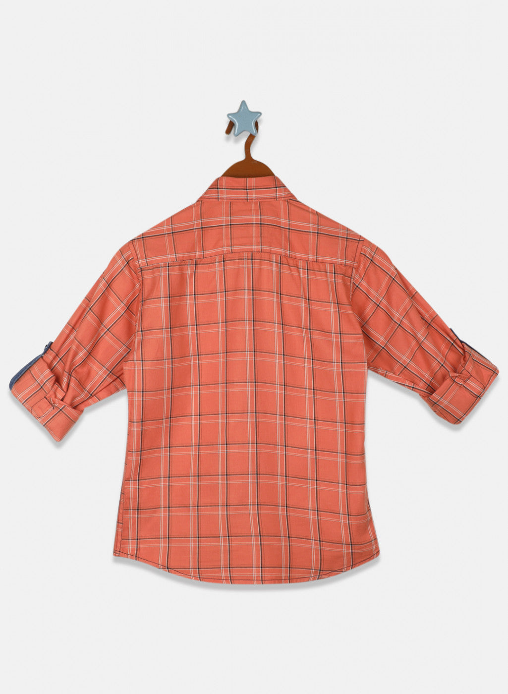 Boys Orange Check Shirt