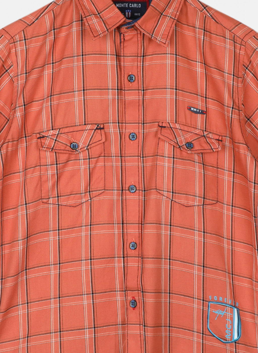 Boys Orange Check Shirt