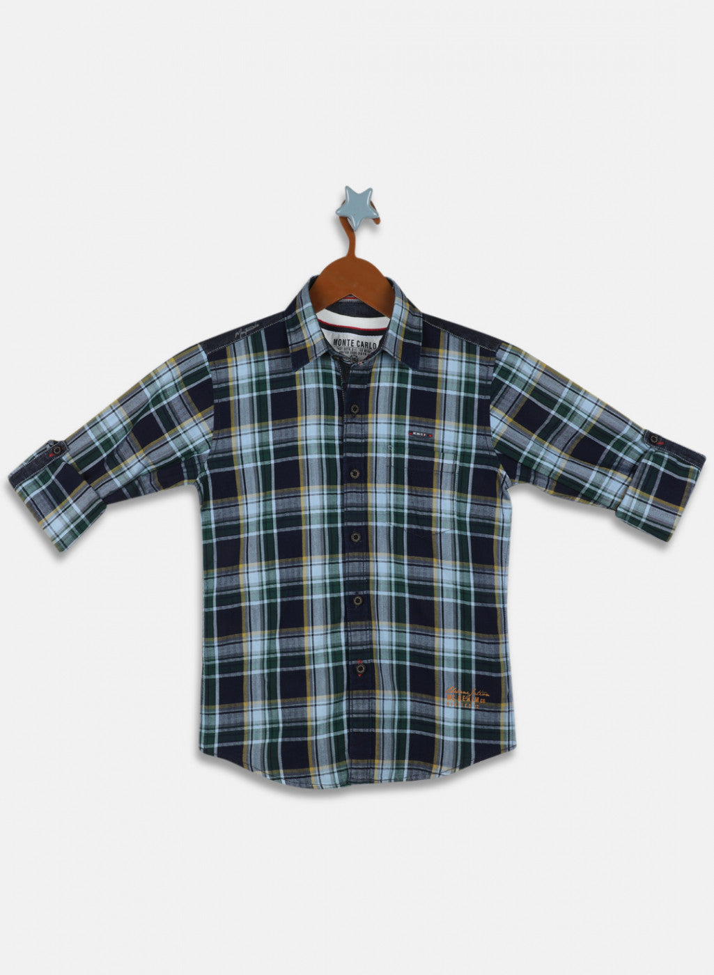 Boys Green Check Shirt