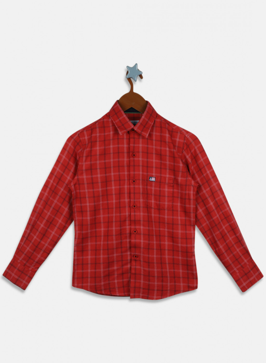 Boys Orange Check Shirt