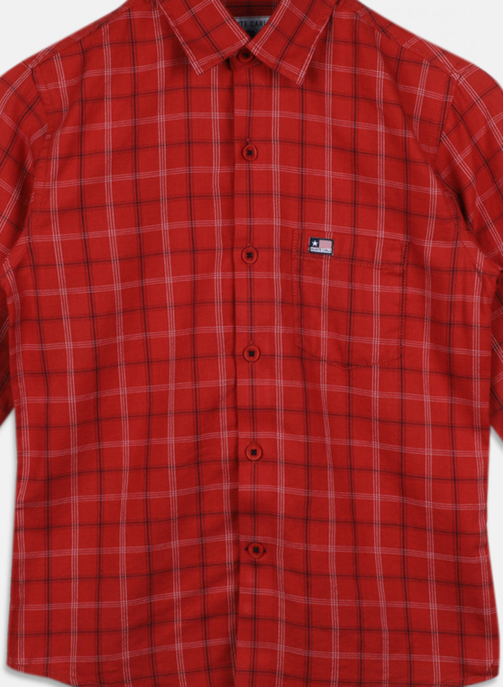 Boys Orange Check Shirt