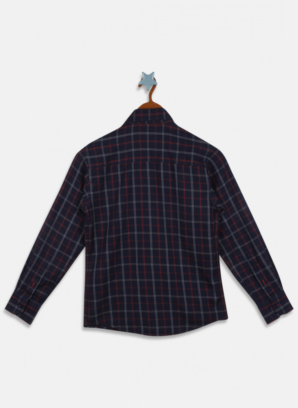 Boys Navy Blue Check Shirt