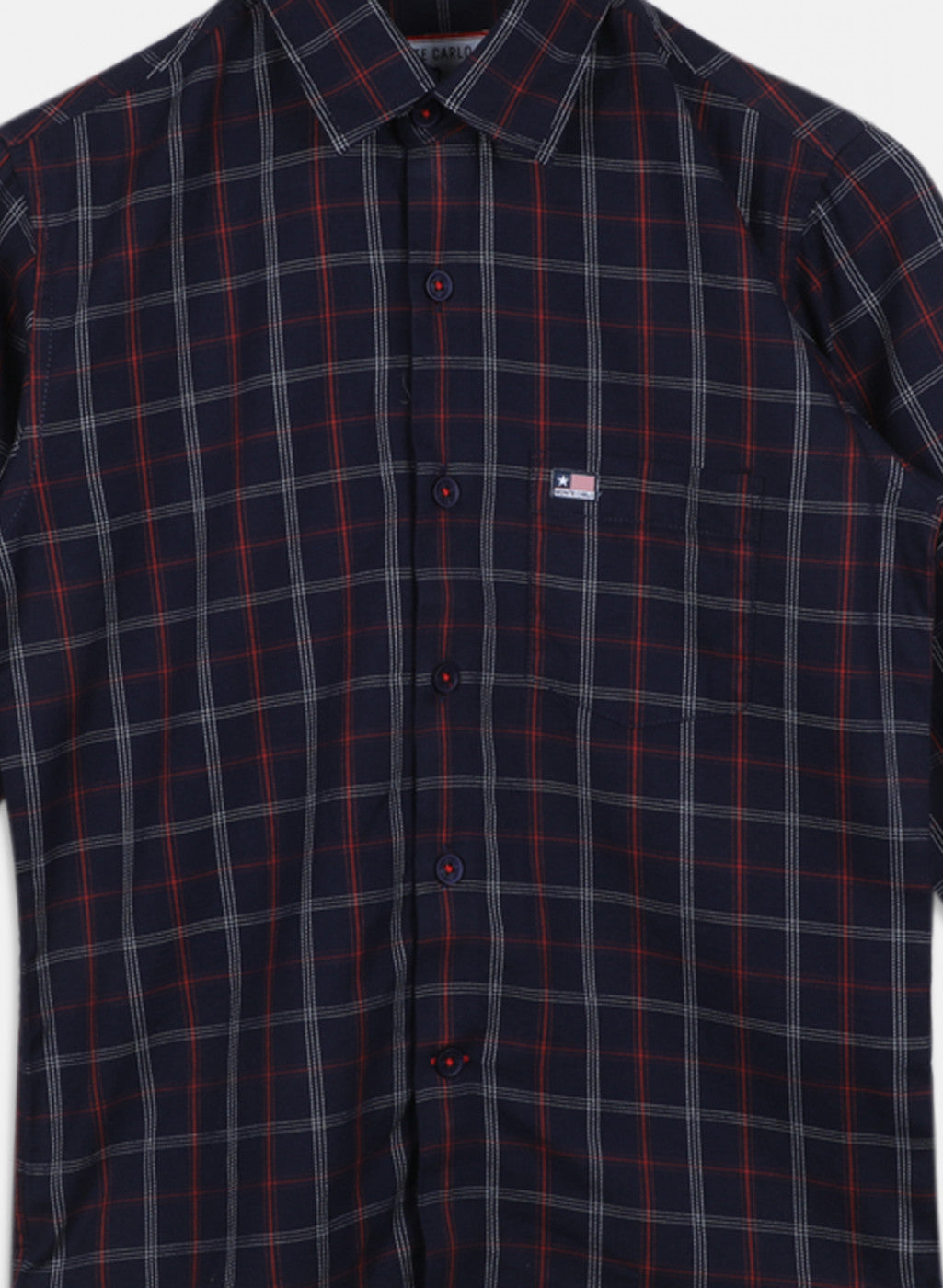 Boys Navy Blue Check Shirt