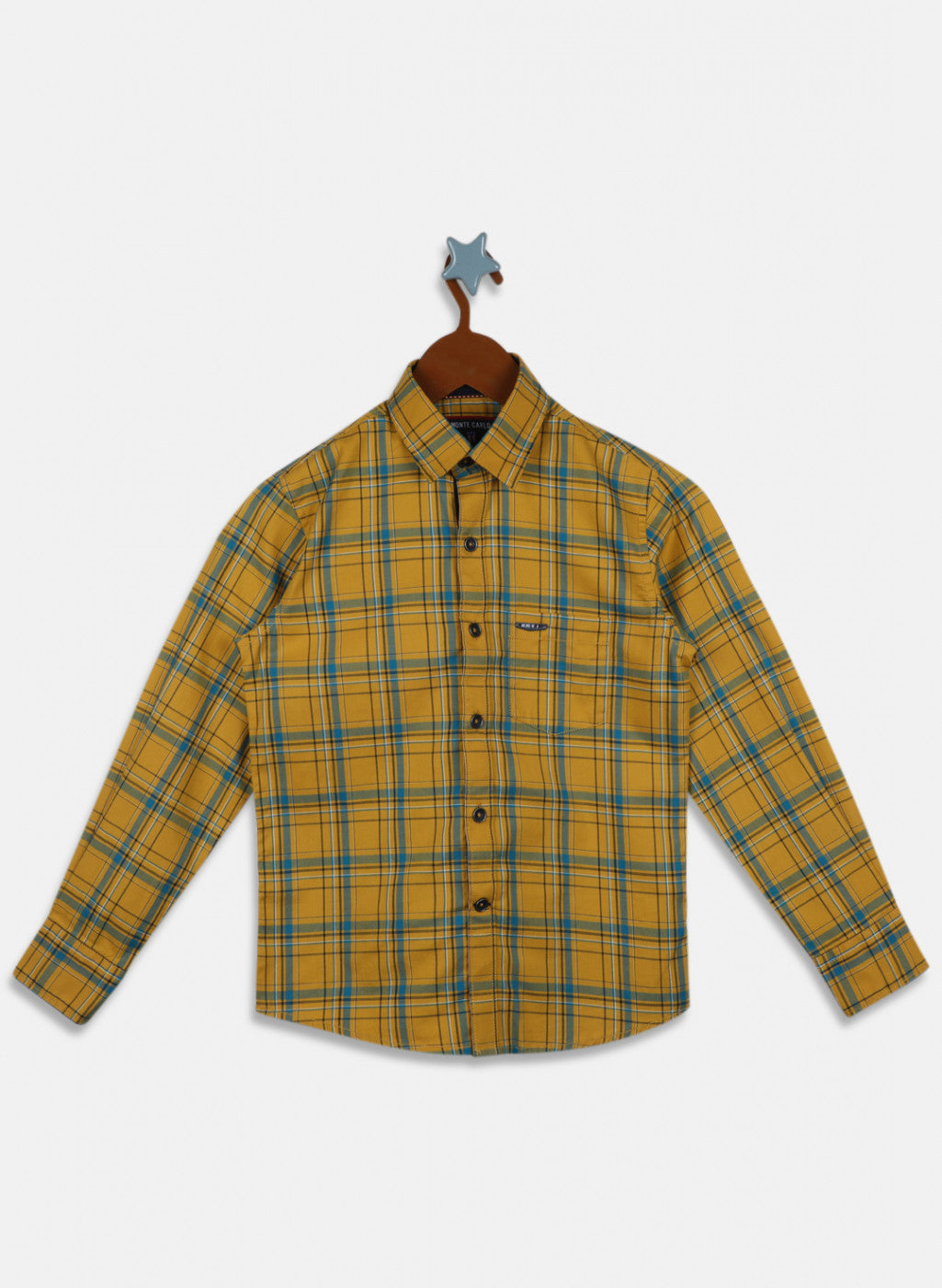 Boys Mustard Check Shirt