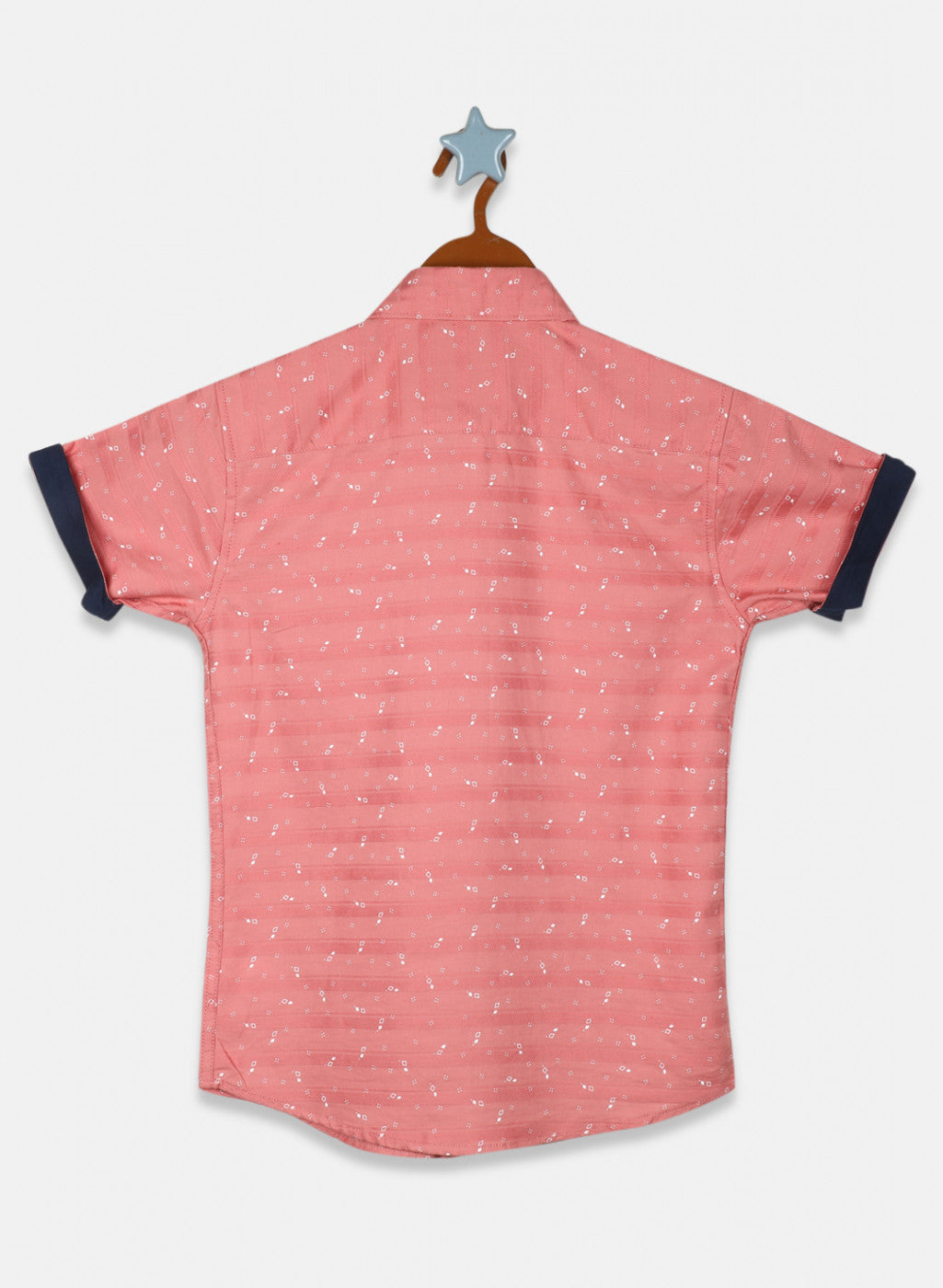 Boys Peach Printed Shirt