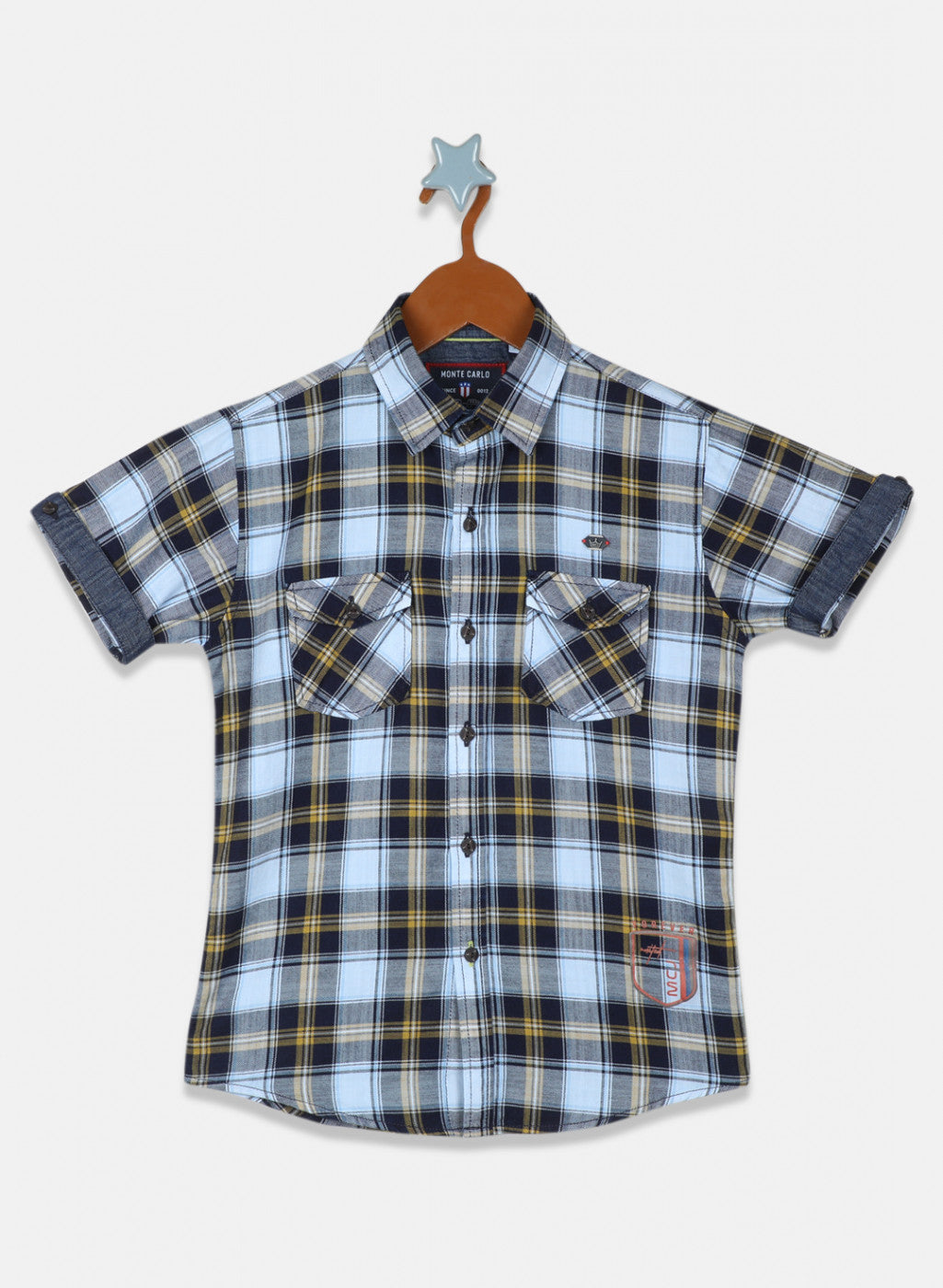 Boys Yellow Check Shirt