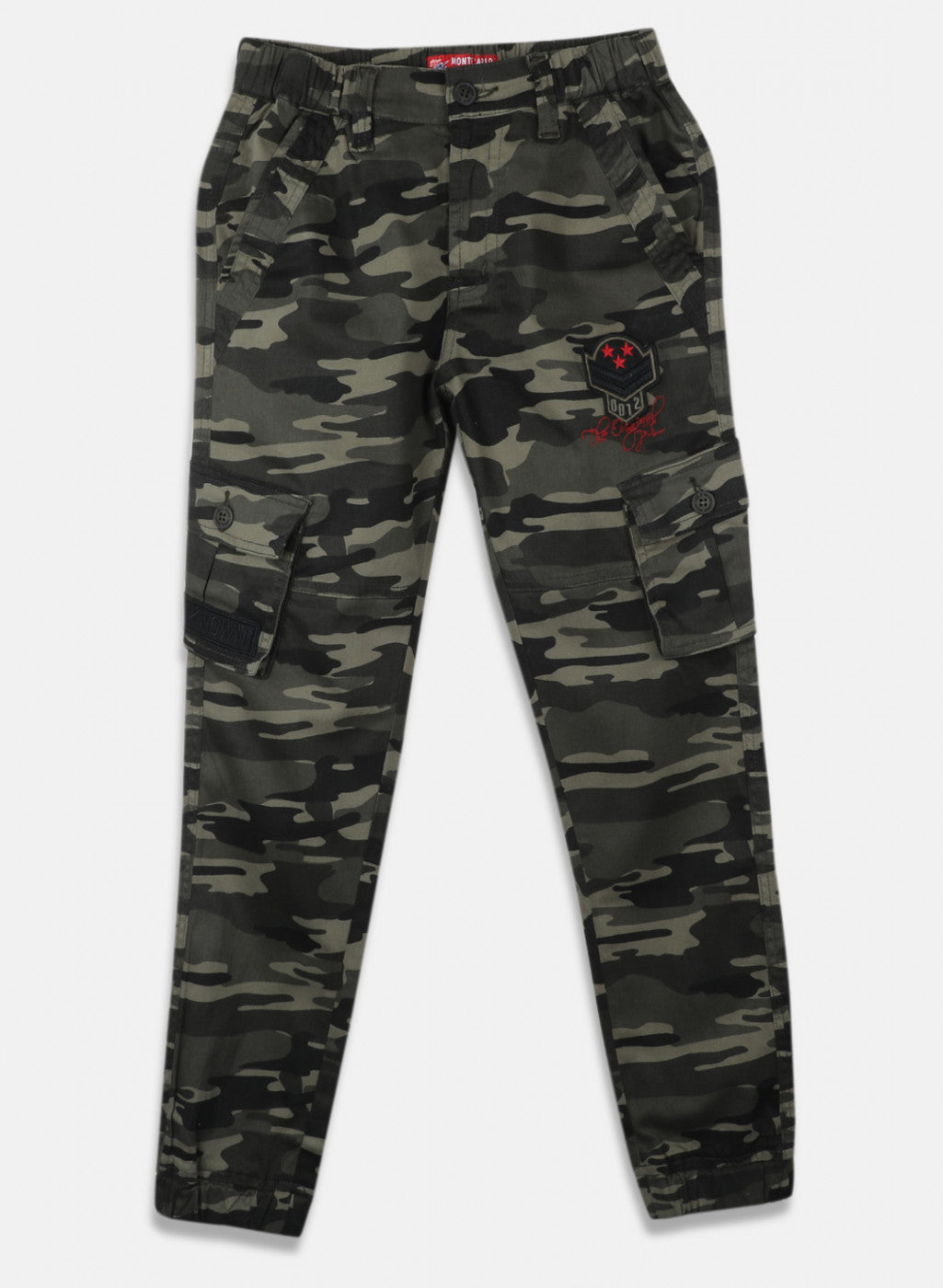 Boys Olive Printed Jogger