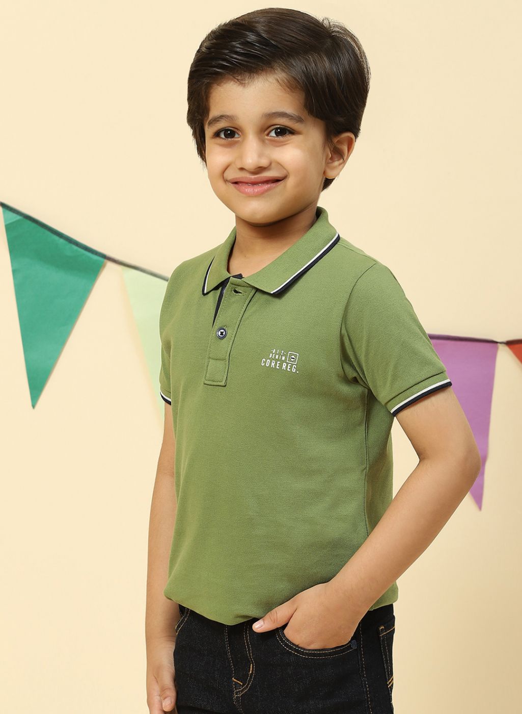 Boys Green Printed T-Shirt