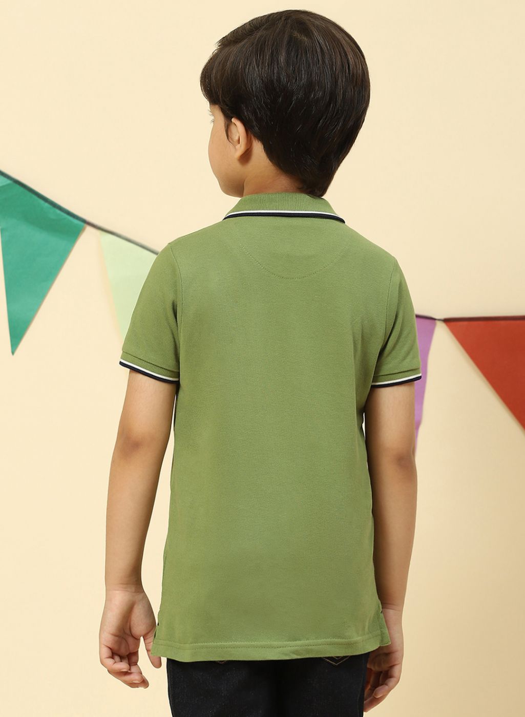 Boys Green Printed T-Shirt