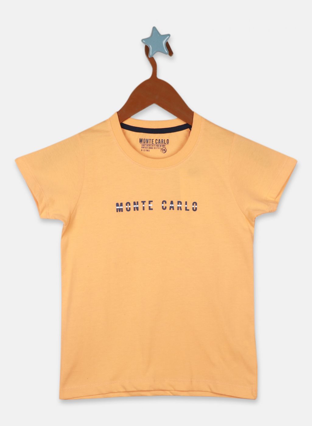 Boys Peach Printed T-Shirt