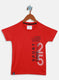 Boys Red Printed T-Shirt