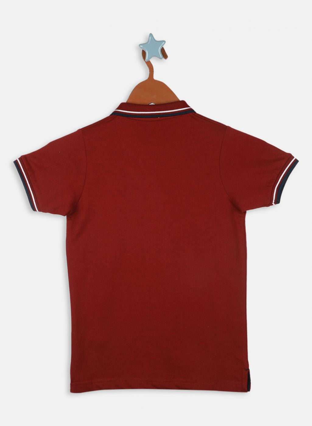 Boys Maroon Printed T-Shirt