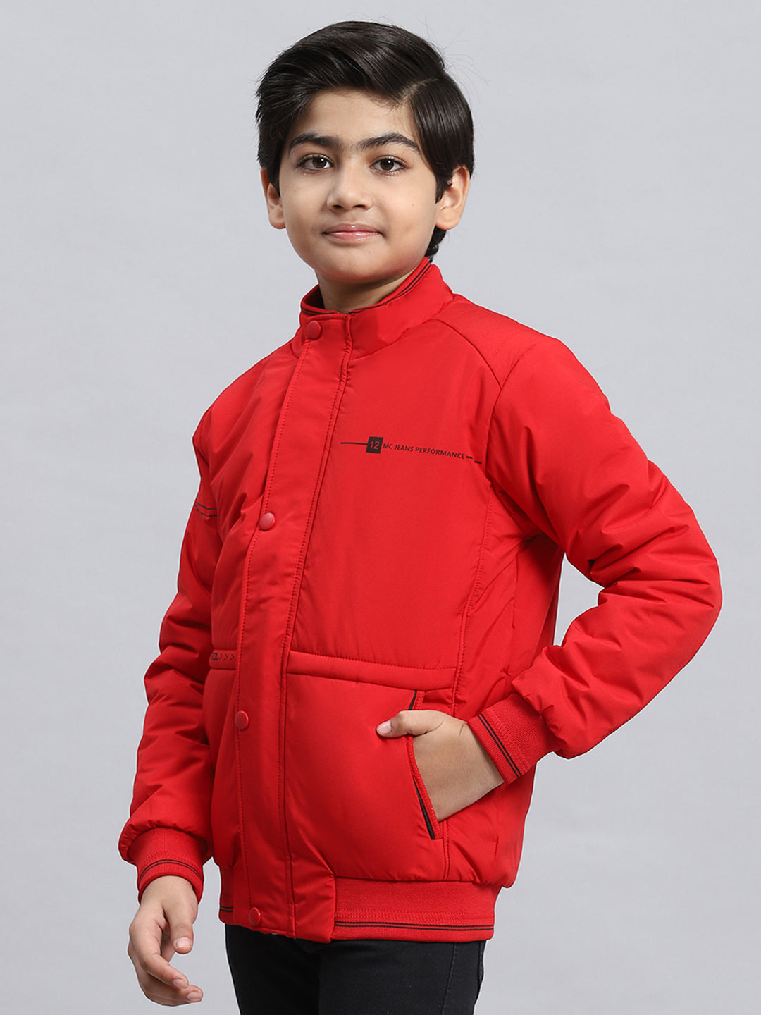 Boys Red Plain Jacket