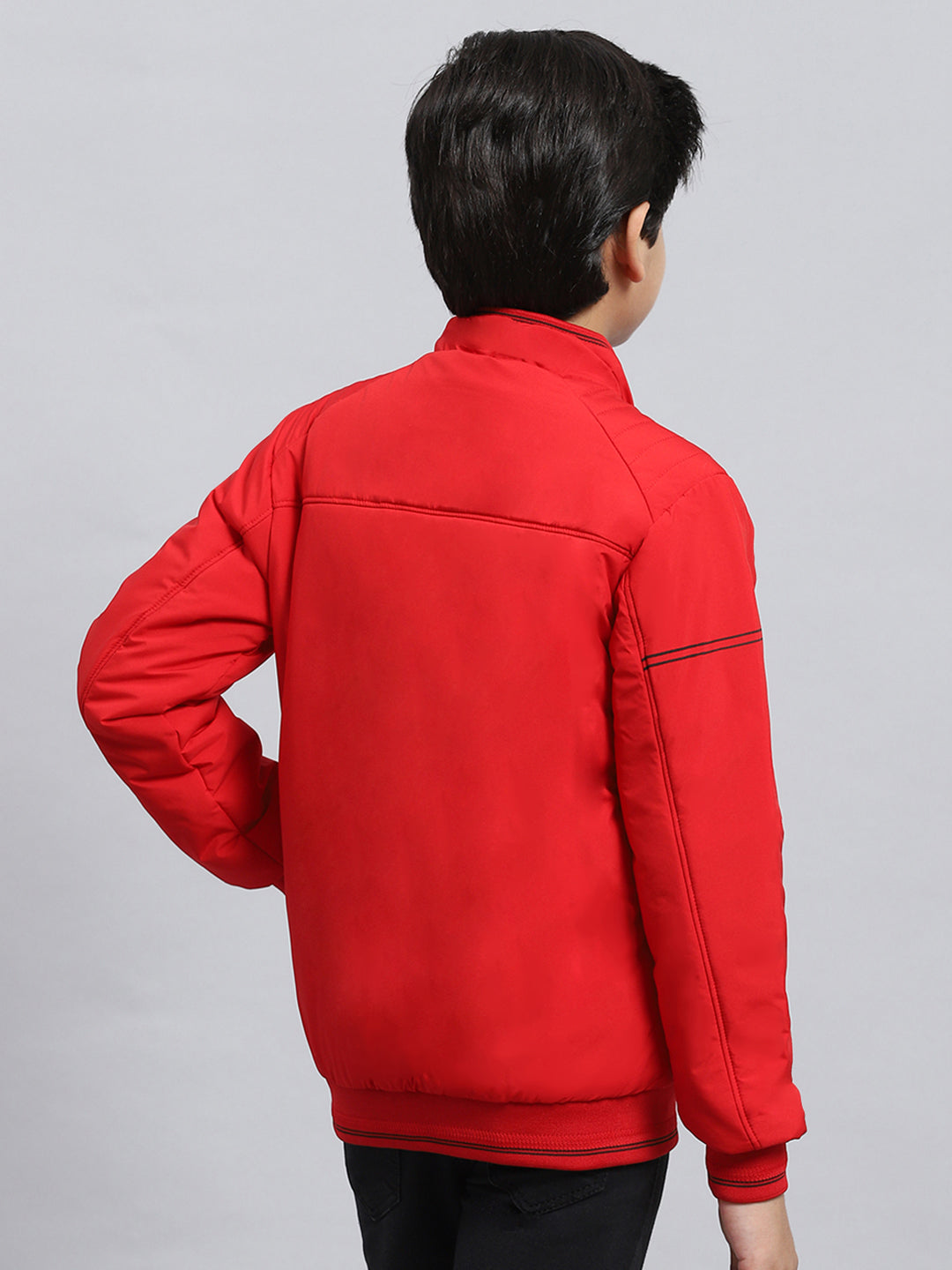 Boys Red Plain Jacket