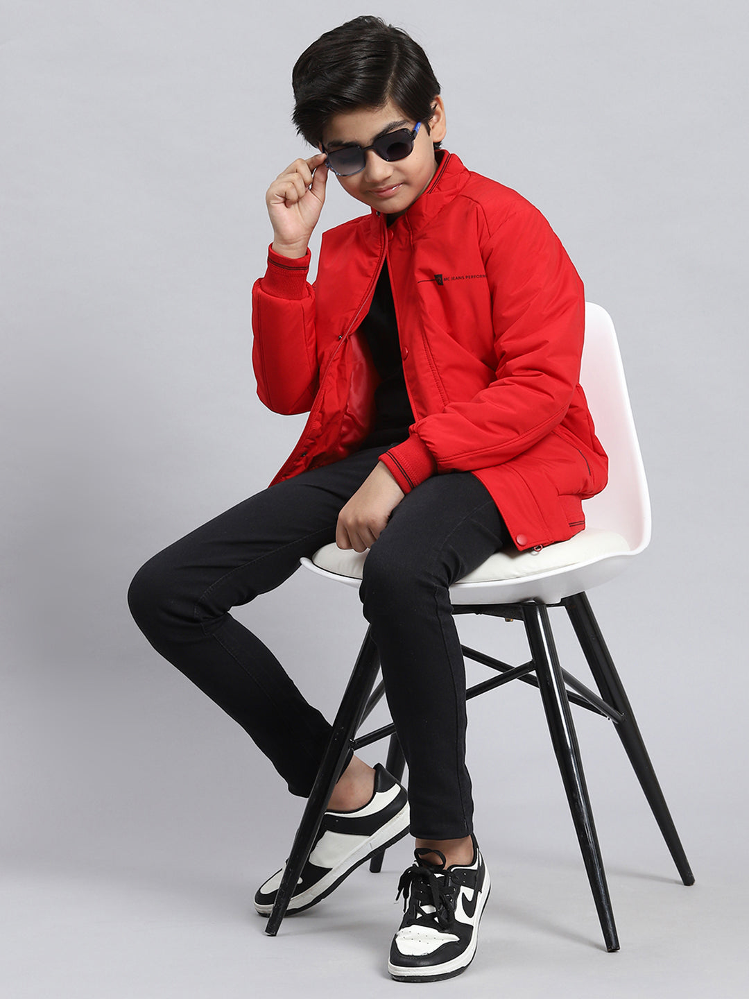 Boys Red Plain Jacket