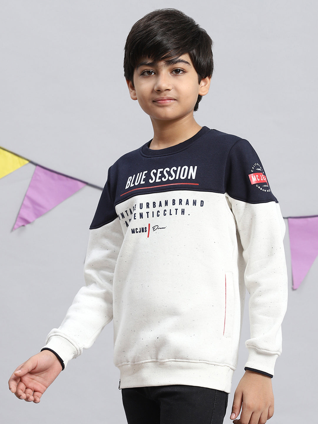 Boys Off White Printed Sweatshirt