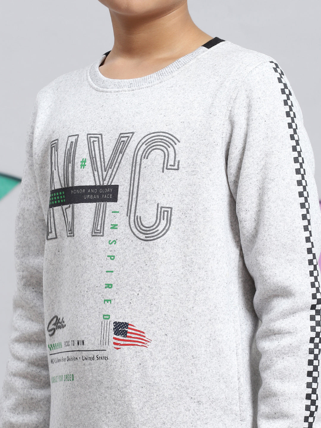 Boys Grey Printed Sweatshirt