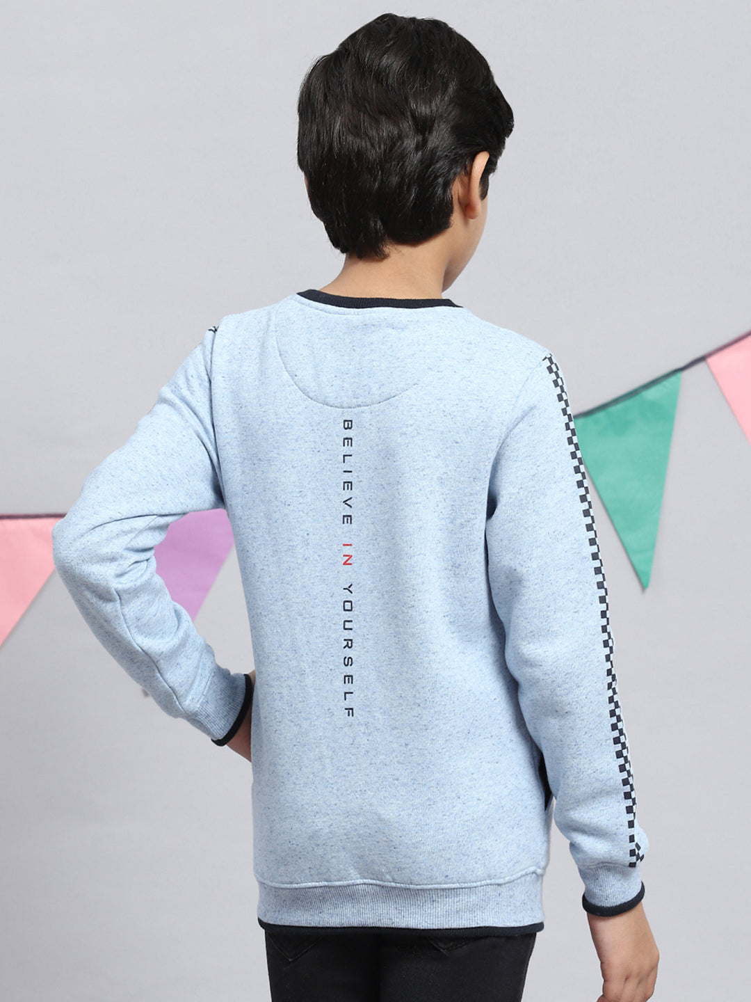 Boys Blue Printed Sweatshirt