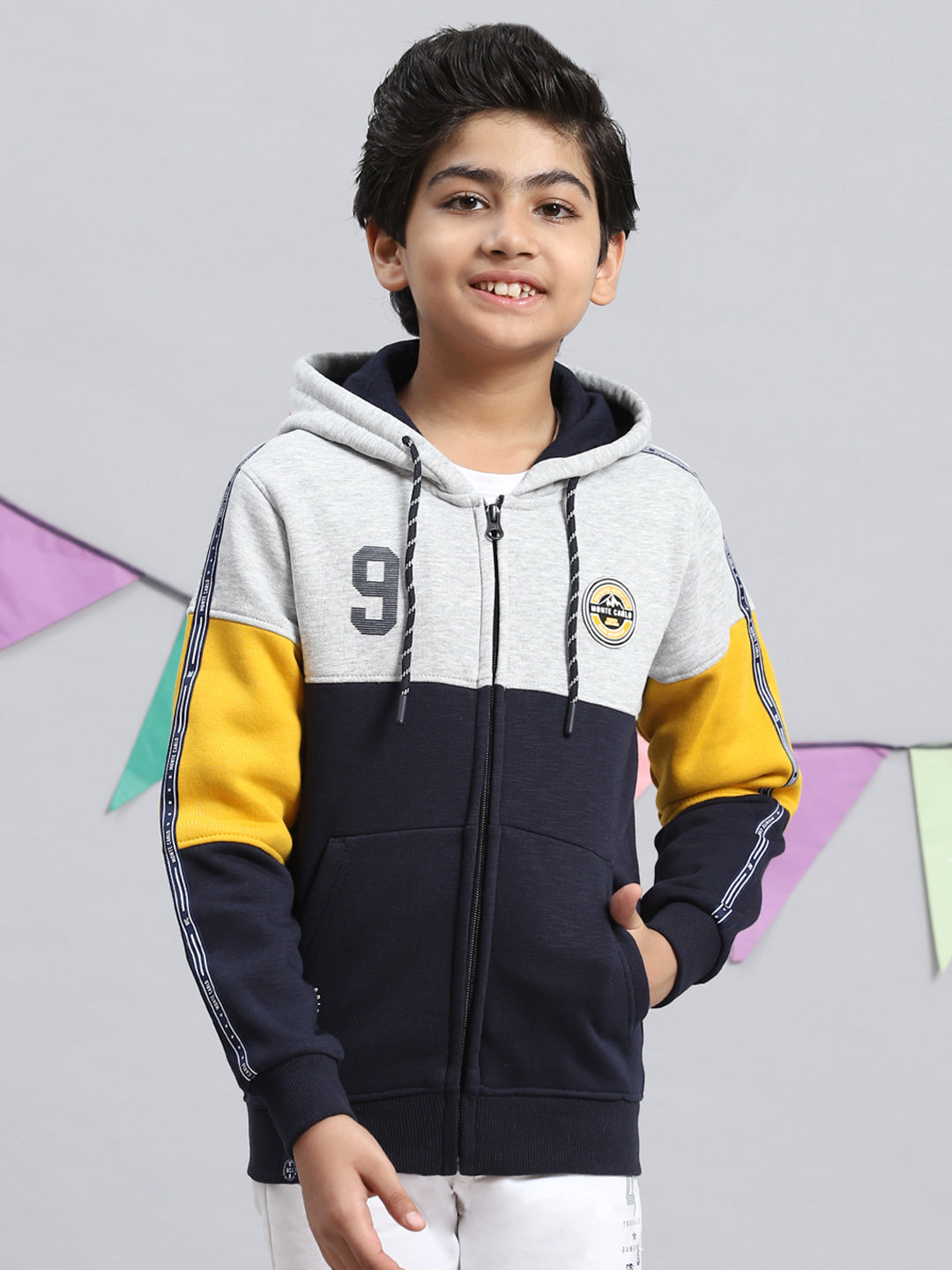 Boys Yellow Printed Sweatshirt