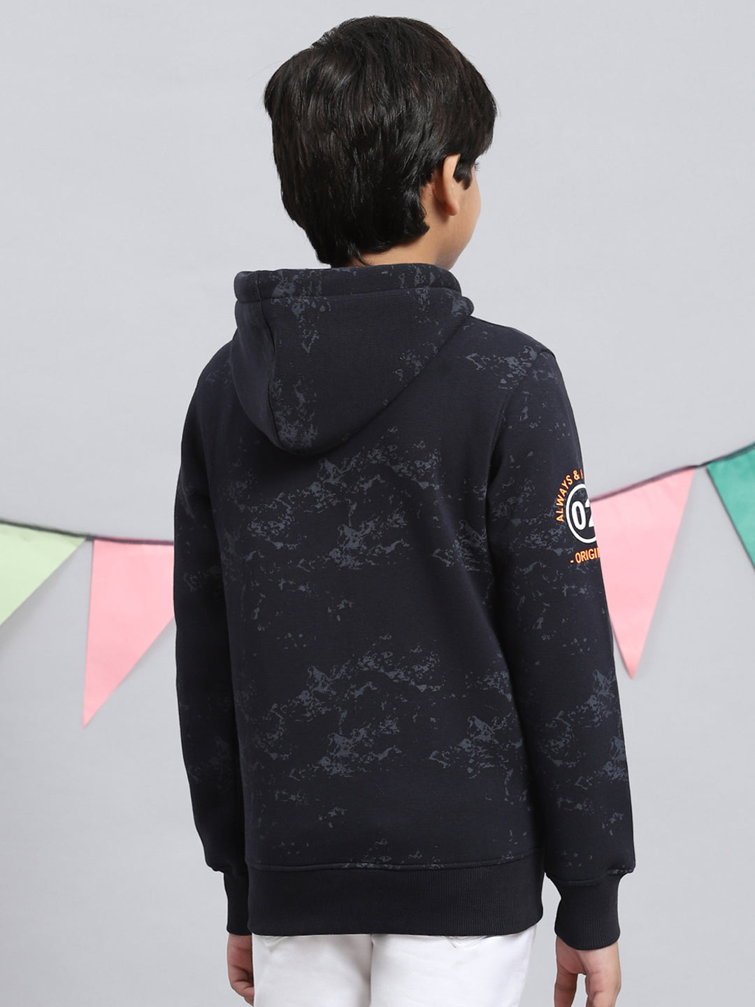 Boys Navy Blue Printed Sweatshirt