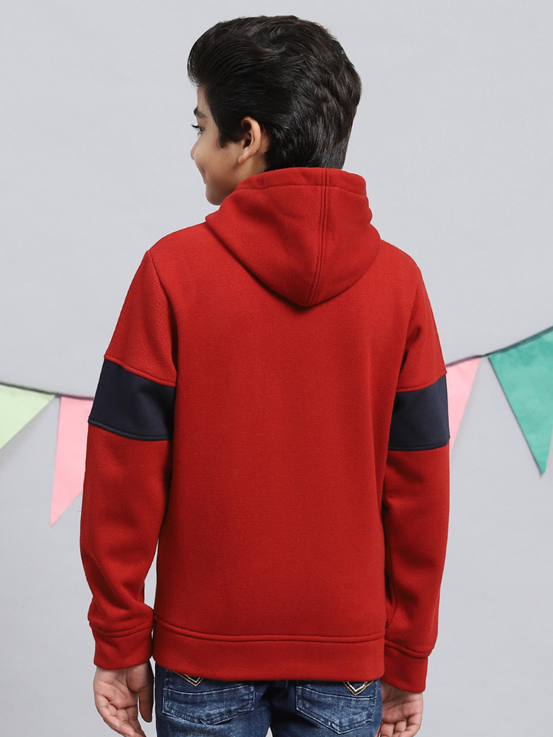 Boys Rust Orange Printed Sweatshirt