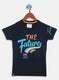 Boys Navy Blue Printed T-Shirt