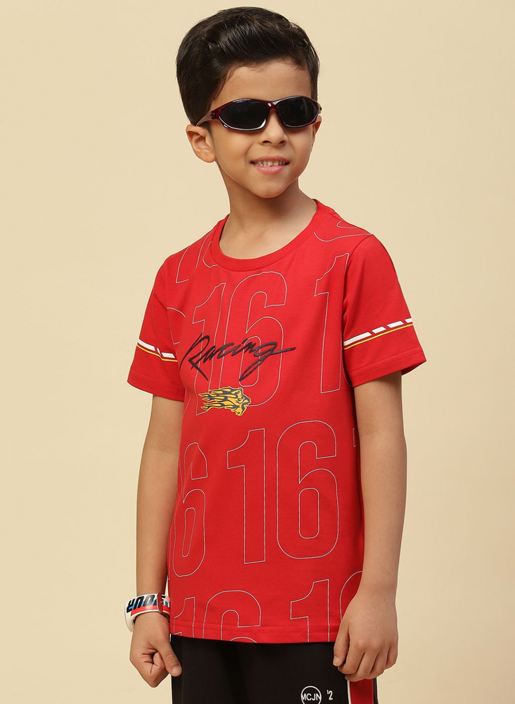 Boys Red Printed T-Shirt