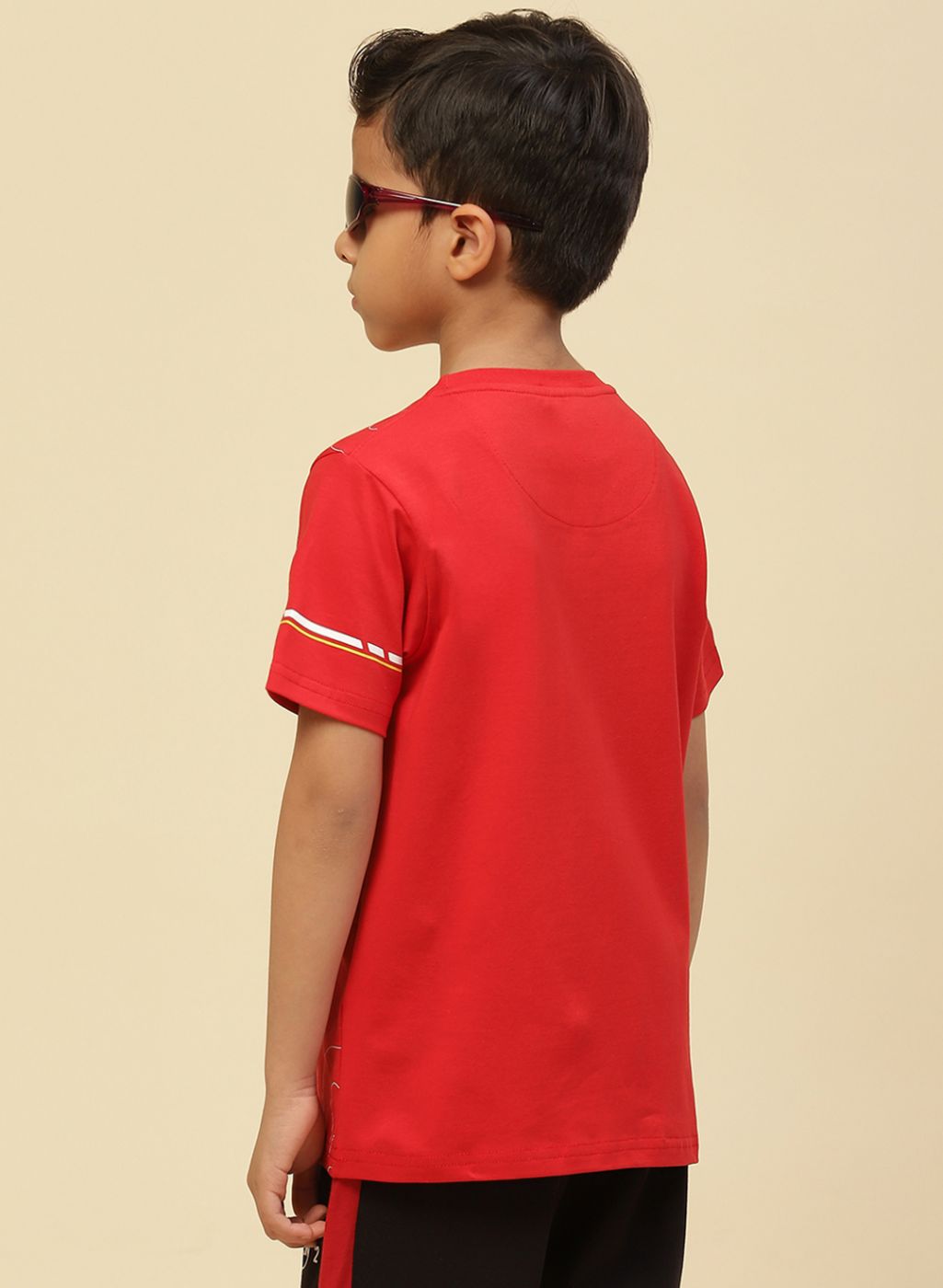 Boys Red Printed T-Shirt